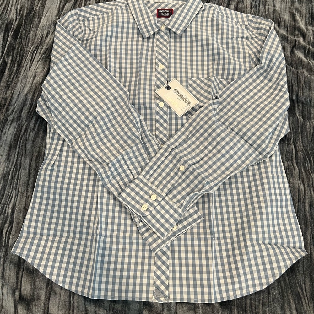 Blue Checkered Shirt by Untuckit